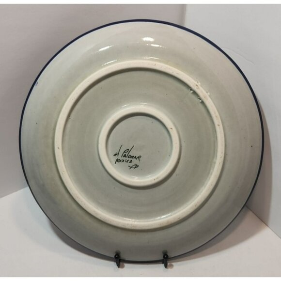 Vtg Ken Edwards El Palomar Guadalajara Blue 14" Chop Plate/Round Platter Signed - Picture 2 of 13